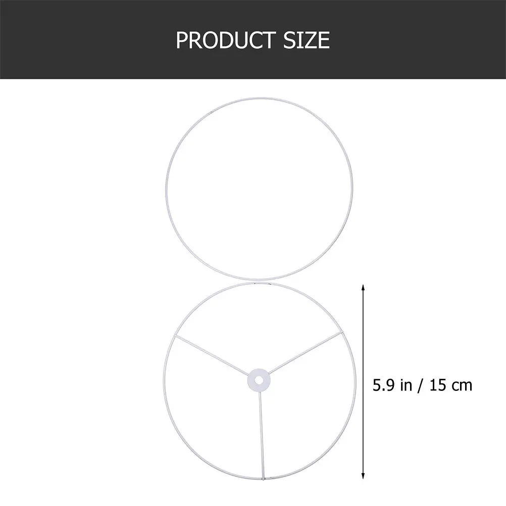 2Sets Round Iron Lampshade Frame Ring Strong DIY Lampshade Bracket for Table Lamps Floor Lamps Ceiling Pendant Chandeliers Lamp