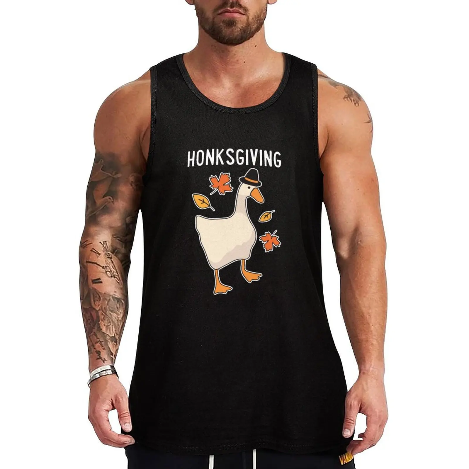 

Happy Honksgiving Goose Tank Top Hip Hop Tank Top Streetwear Casual Sleeveless Tee