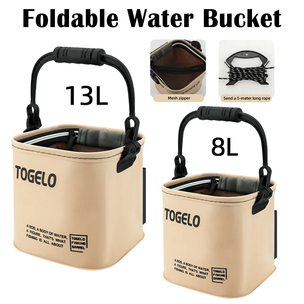 Foldable Water Bucket for Fishing Stuff Live Fish Box Fishnet Integrated Fish Bucket Fishing Supplies Accessories Tackle Article