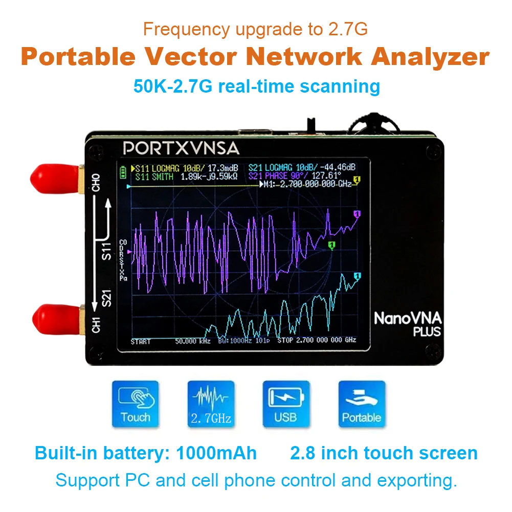 50khz-27ghz-nanovna-plus-antenna-analyzer-rechargeable-spectrum-analyzer-antenna-testing-analyzer-measuring-reflection-tool