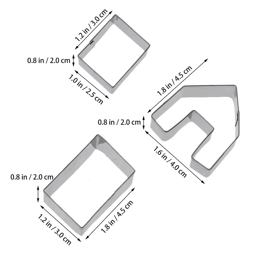 

5 Sets/15pcs Gingerbread House Cookie Cutter Cake Mold Holiday Cookies Cutters Stainless Steel Christmas