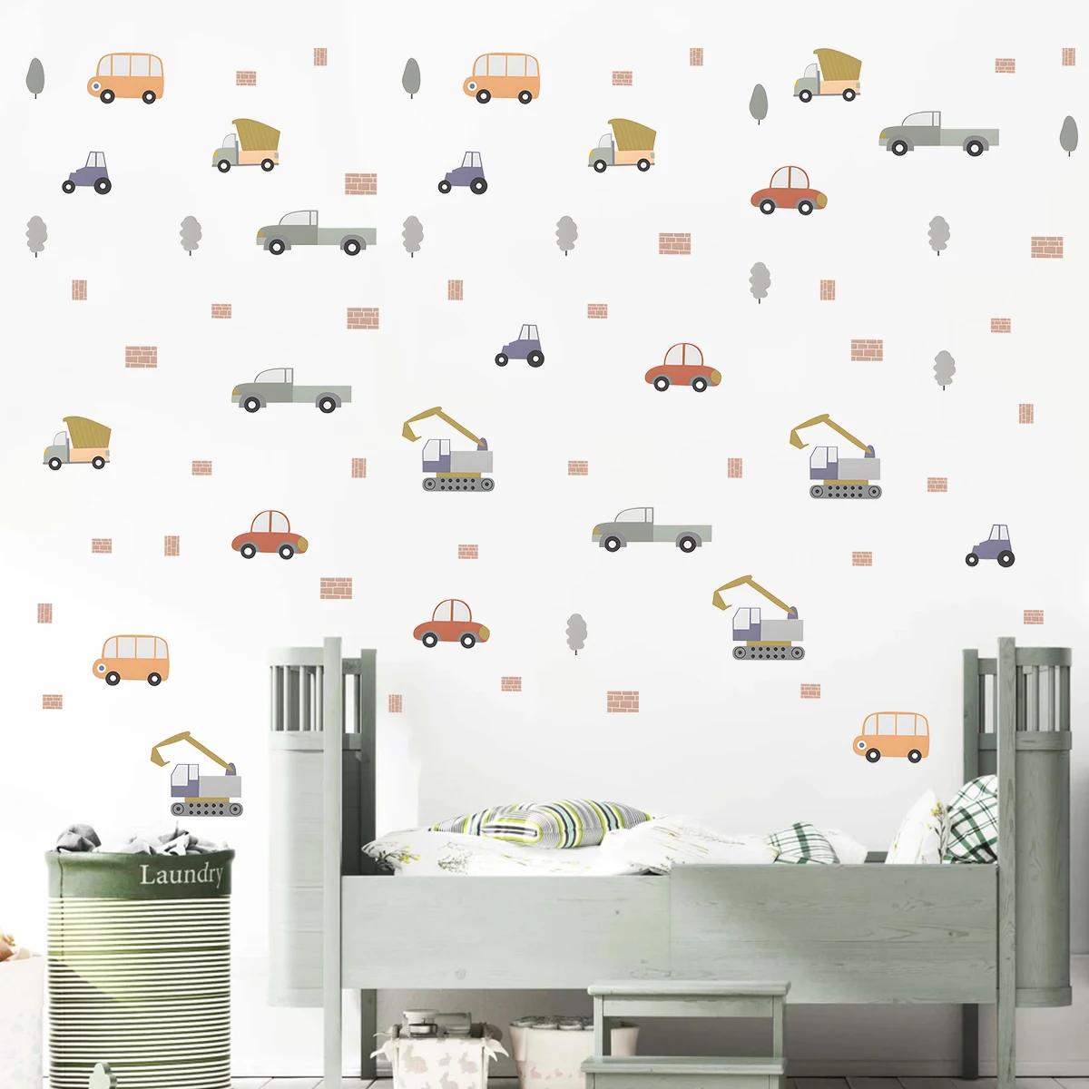 Cartoon Tractor Helicopter Car Wall Stickers for Kid Room Living Room Wall Decal Baby Nursery Home Decor Bedroom Decoration