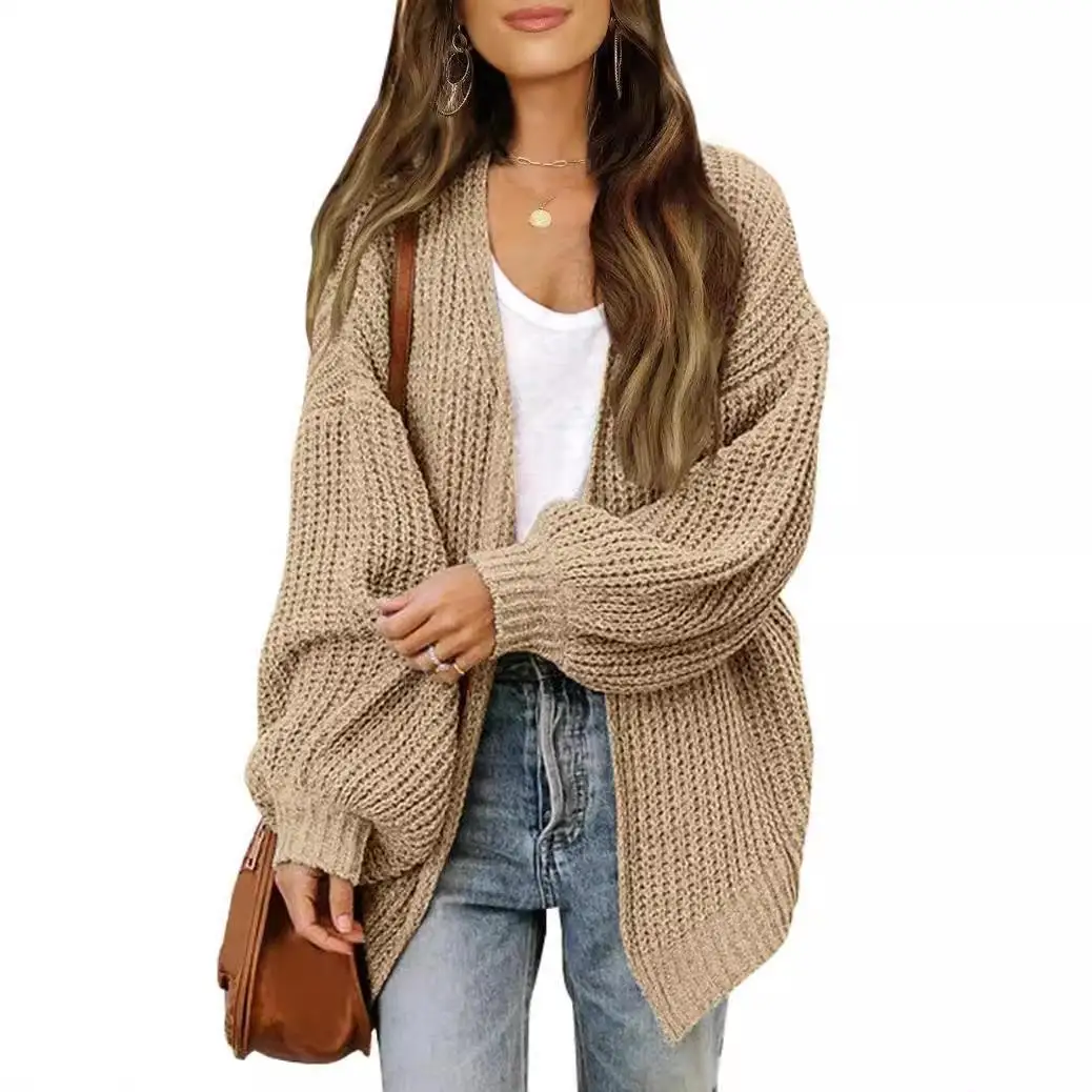 

Women's Lantern Sve Thi Needle Knitted Cardigan Autumn Winter New Sle Faionable Women's Outerwear Loose Fit Color