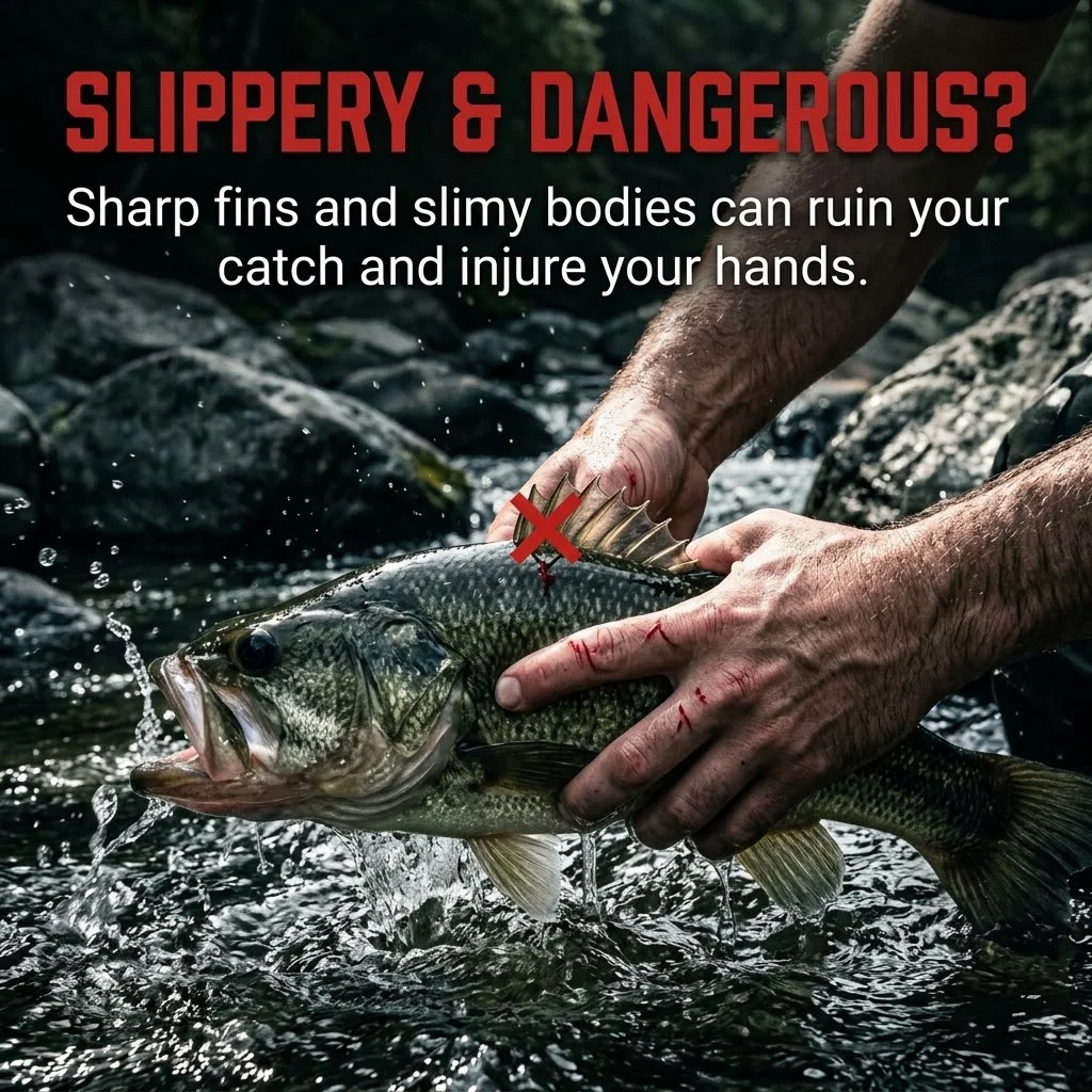 Fishing Catching Gloves Magnet Release Anti-slip Waterproof Fishing Gloves