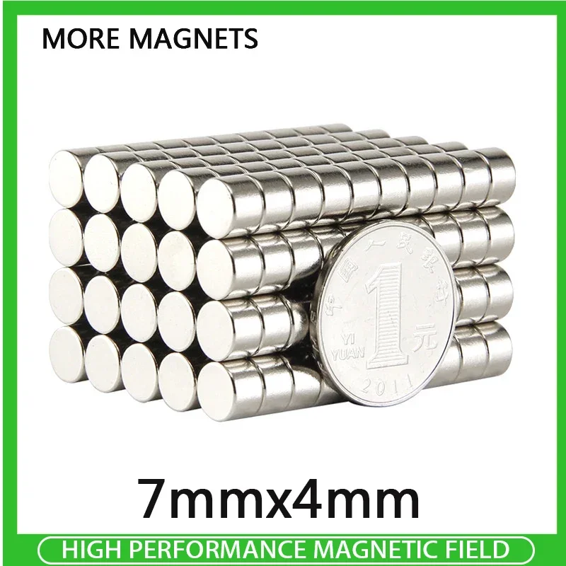 

20~500PCS 7x4mm Neodymium Magnet 7*4mm NdFeB Round Super Powerful Strong Permanent Magnetic imanes 7mm x 4mm