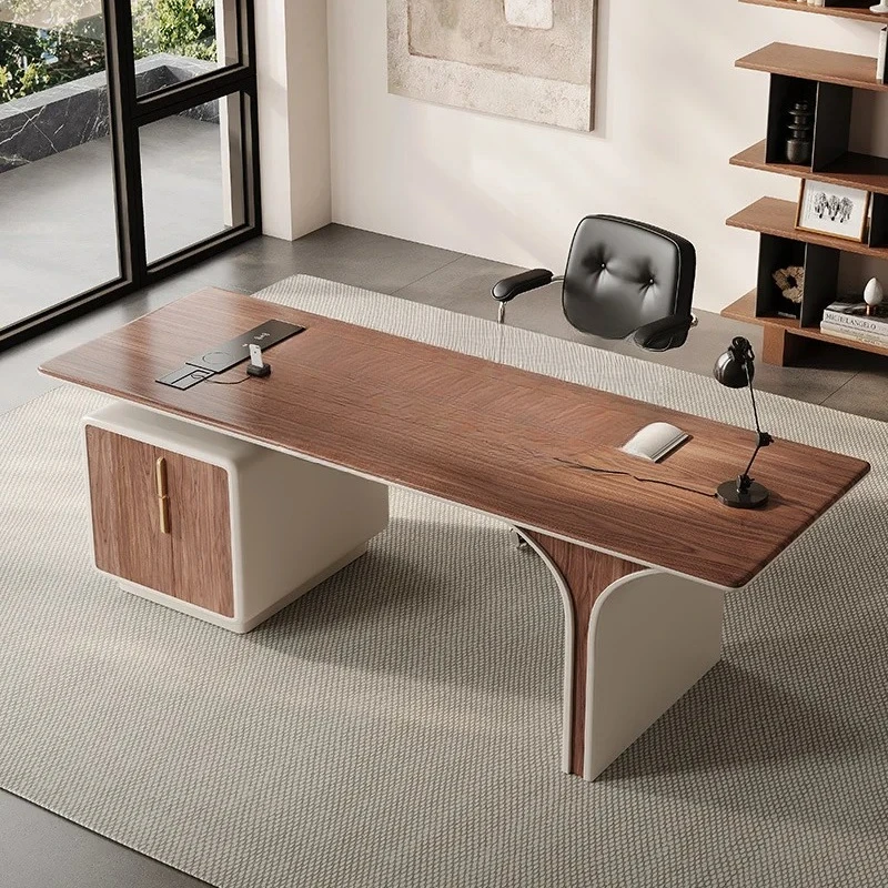 

Solid wood desk light luxury modern designer simple study high-end home desk