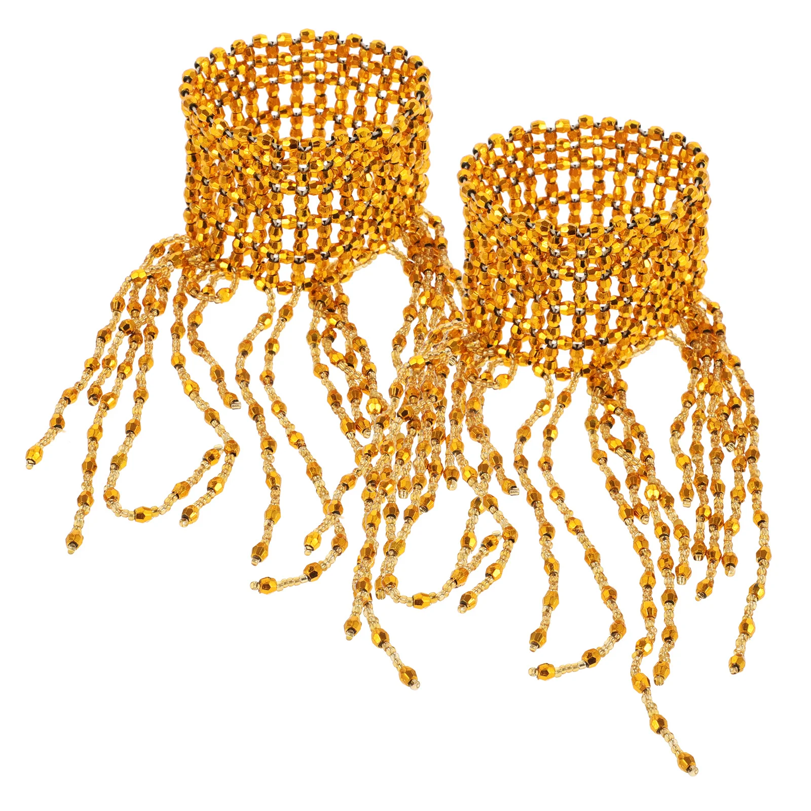 

1Pair Belly Dancing Arm Bracelet Lightweight Tassel Ornament Dancing Jewelry Upper Arm Cuff for Performance and Party