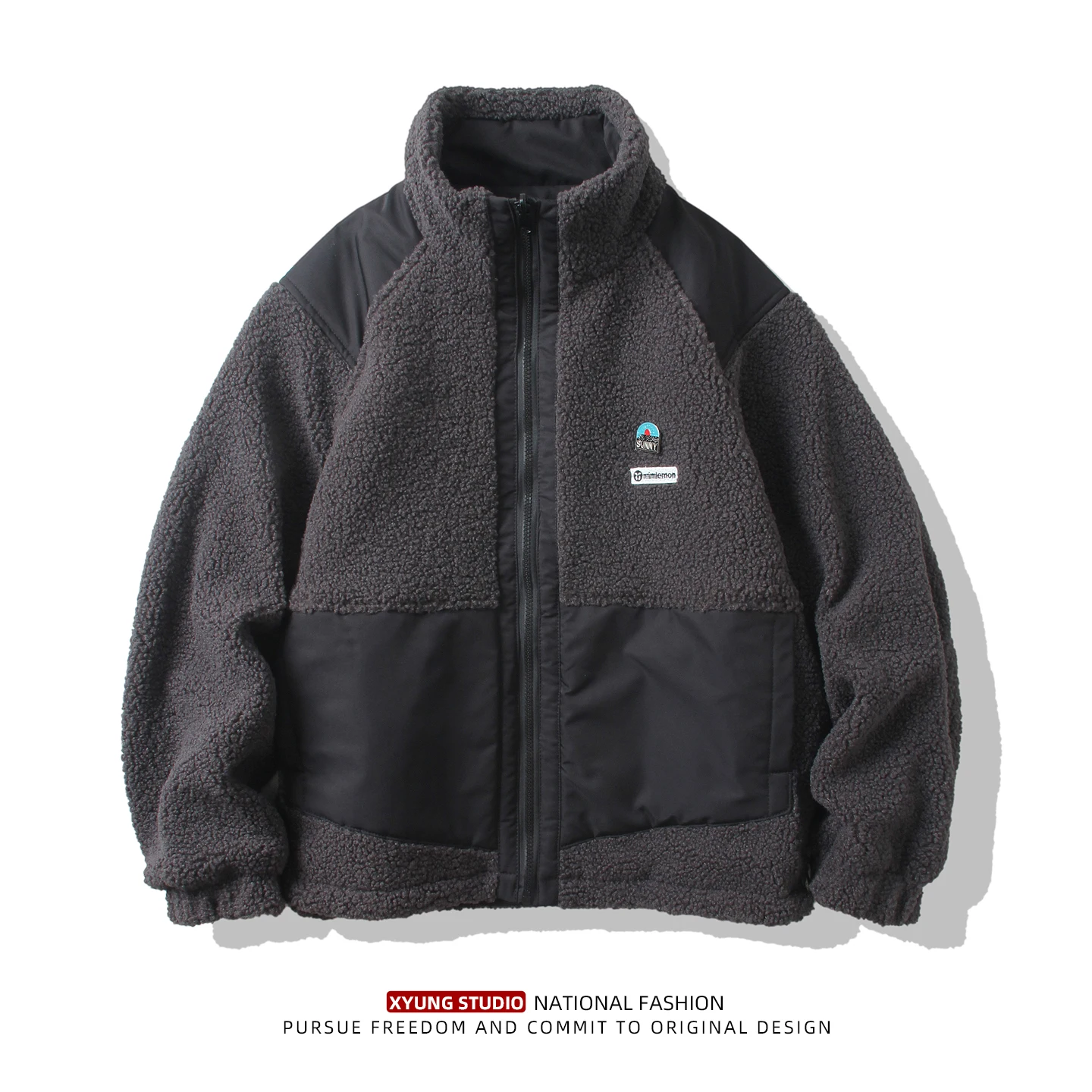 

Мужская зимняя теплая куртка из двустороннего хлопка с воротником из овечьей шерсти, повседневная, для активного отдыха, устойчивая к холоду