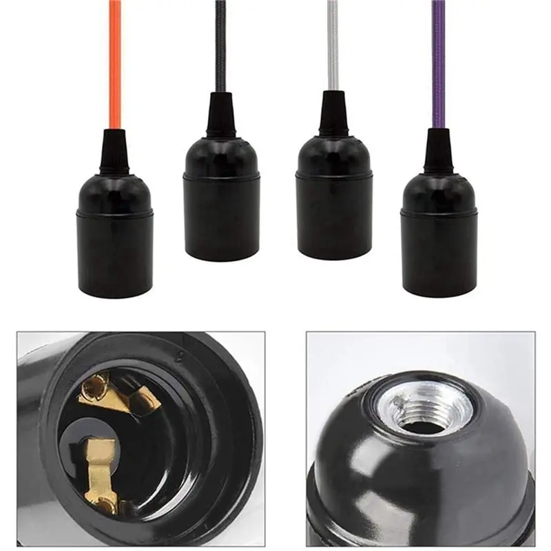 AB11-48-Pack Bakelite Lamp Holder E26/ E27 Light Socket Vintage Bulb Socket ES Screw Lampholder For Ceiling/Pendent/Floor