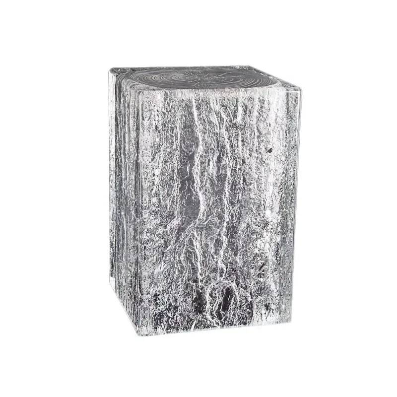 Acrylic home decoration high-end luxury ice sculpture side table stool, suitable for living room or wedding decoration