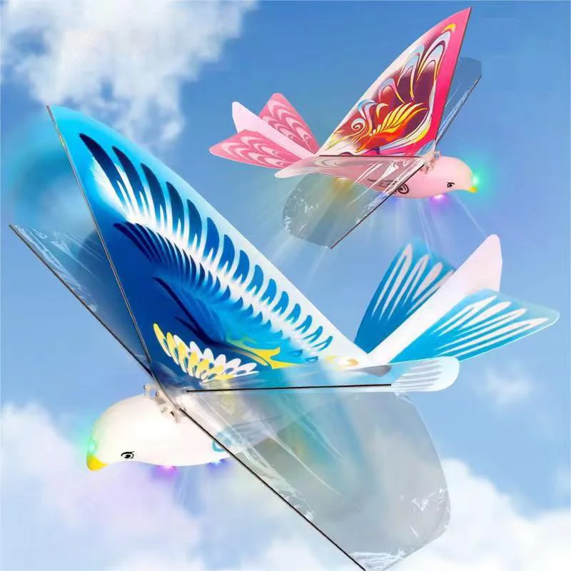 New Simulation Electric Flying Spinning Bird Free Flying Space Bird Model Parent-child Interactive Toy Children's Birthday Gift