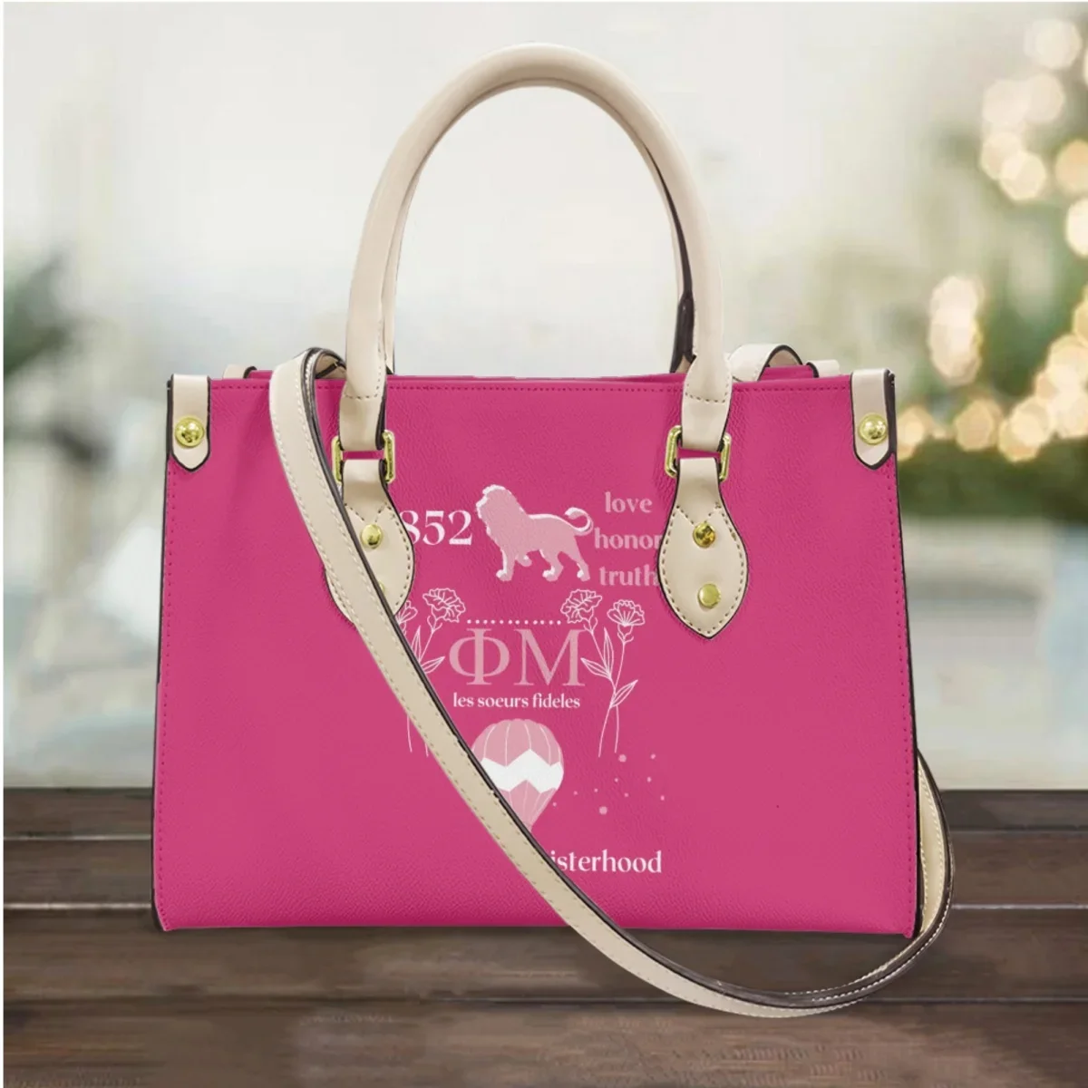 Phi Mu Designer di lusso tracolla lunga borsa a tracolla donna manico superiore portatile festa pendolare Tote Bag borse da viaggio regalo