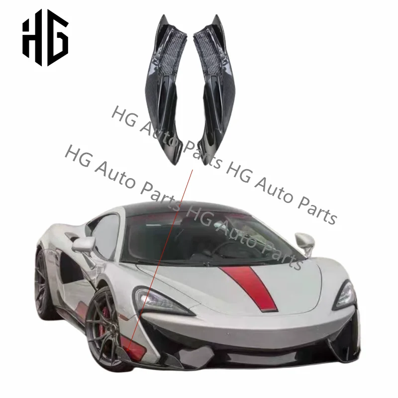 

High Quality Real Carbon Fiber 540C Front Bumper Car Canards V Style Front Spiltter Trims For Mclaren 570S 570GT Coupe/Spider