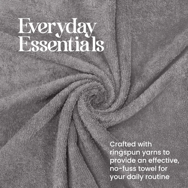 U 타월 세트 600 GSM 100% 면 고흡수성 부드러움 일상 사용에 이상적(회색)