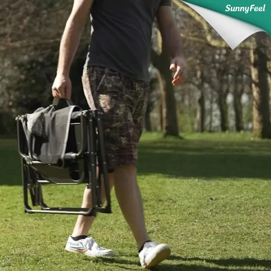 كرسي قابل للطي كبير الحجم عالي التحمل مع طاولة جانبية مدمجة للمغامرات الخارجية: مثالي للتخييم وصيد الأسماك على الشاطئ #2