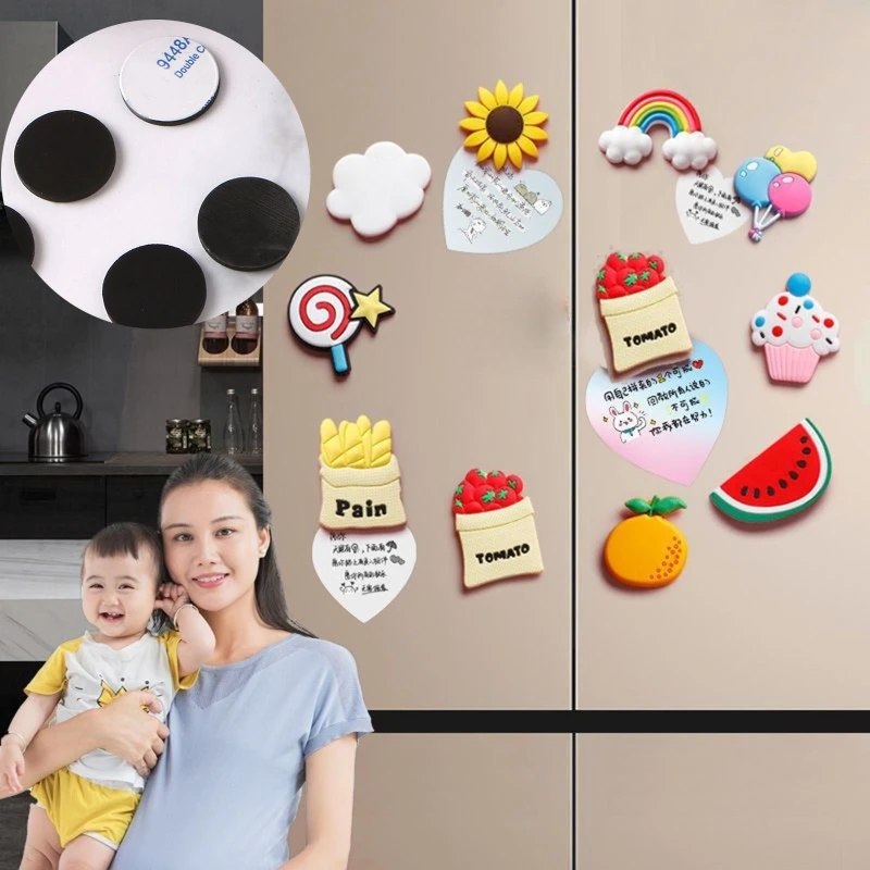 10pcs Self Adhesive Magnetic Round Self Adhesive Disc Magnets Round Rubber Magnet for DIY Crafts Hobby and Fridge