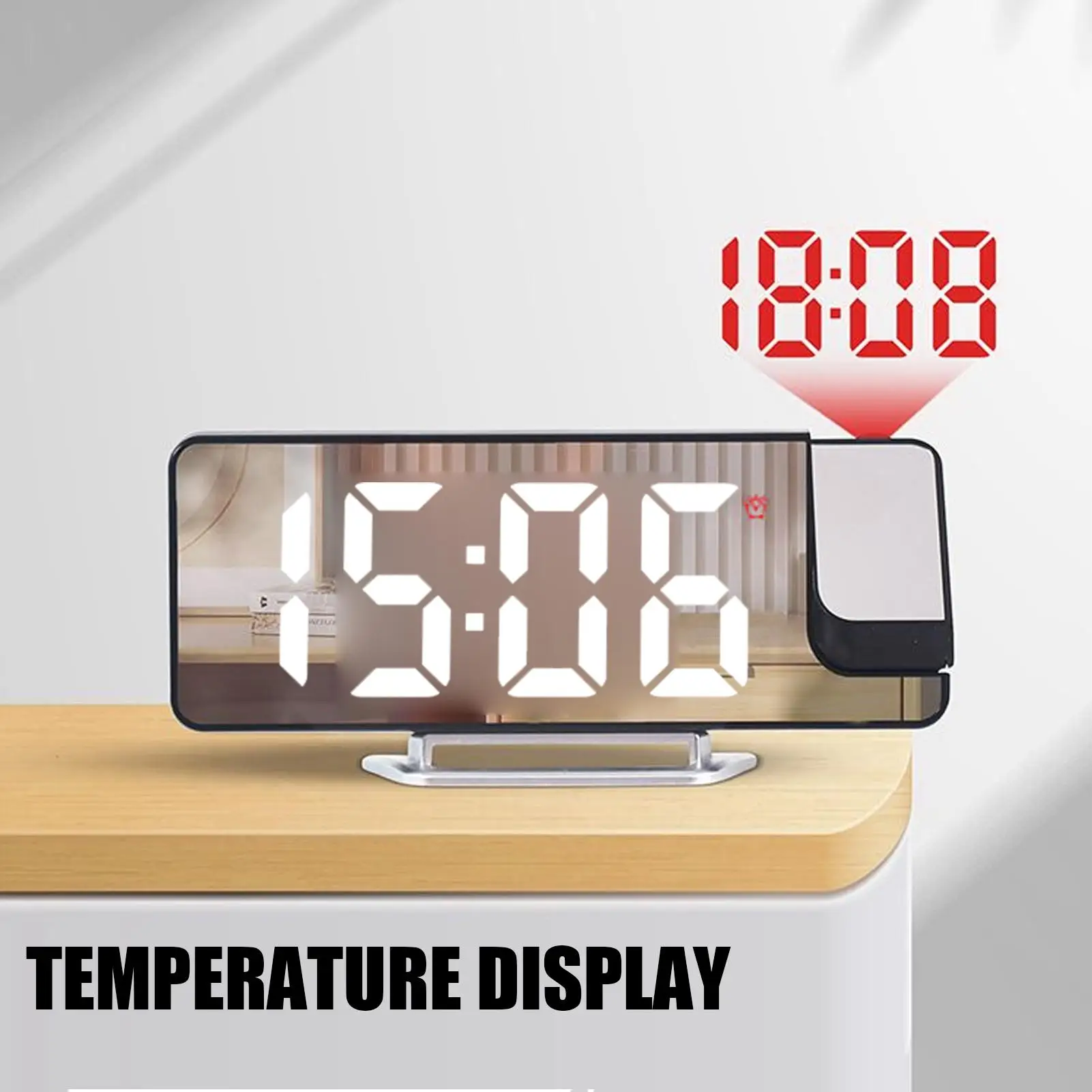 Digital Projection Clock Multifunctional Indoor Outdoor Digital Alarm LED Display Bedside Desktop Clock Home Dorm Office Decor