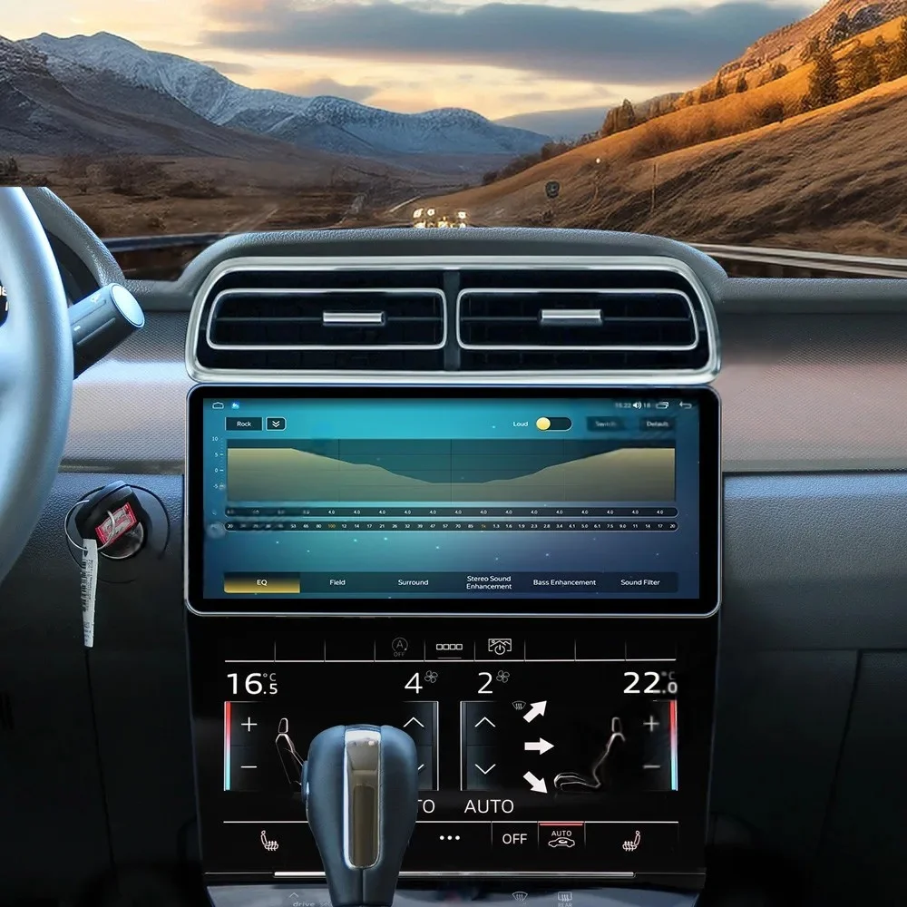 

Автомобильный мультимедийный плеер с двумя экранами 12 дюймов для Ford Edge 2010-2015, GPS-навигация, радиоприемник Android 14.0, авто Carplay, экран вверх и вниз