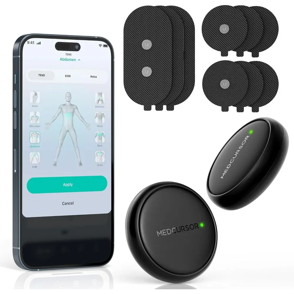 

Wireless Dual-Channel EMS Muscle Stimulator with App Control, 25 Levels, 8 Modes, for Back Pain Relief
