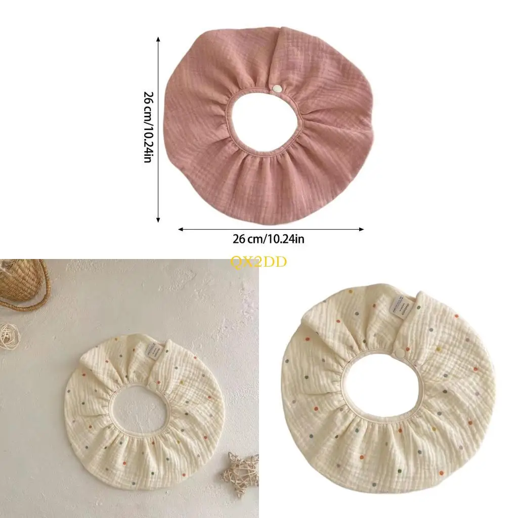 

QX2D Multi Layer Feeding Bib 360 Degree Rotating Baby Burp Cloths Drooling Apron for Toddlers 0-3 Year Breathable Nursing Bib