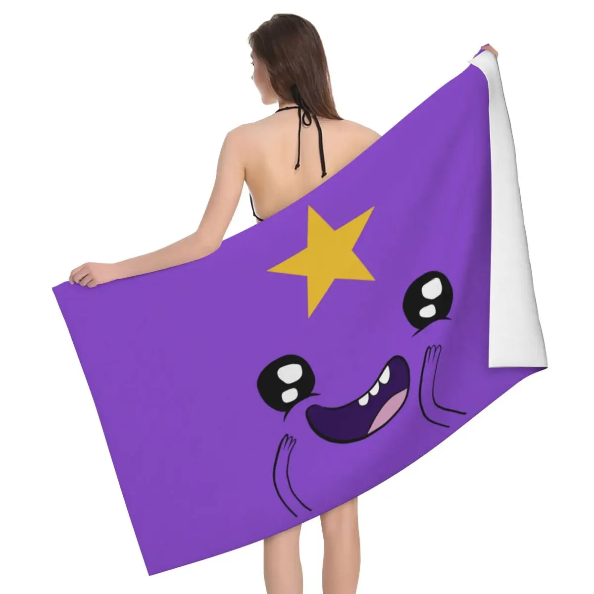 Custom Lumpy Space Princess Beach Towel Adventure Time TV series Breathable Microfiber Shower Towels