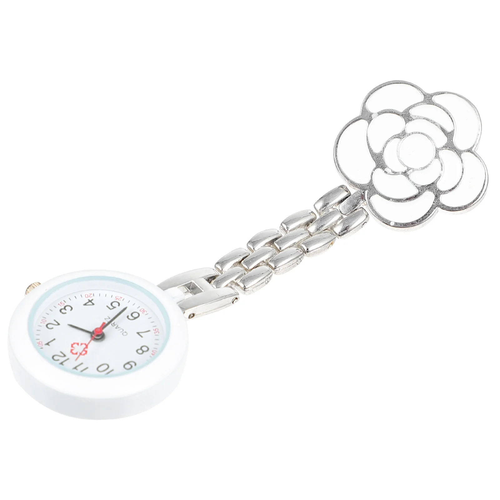 

Nurse Pocket Watch Flower Design Clip-on Hanging Watch with High-Quality Quartz Movement Perfect for Nurses Students