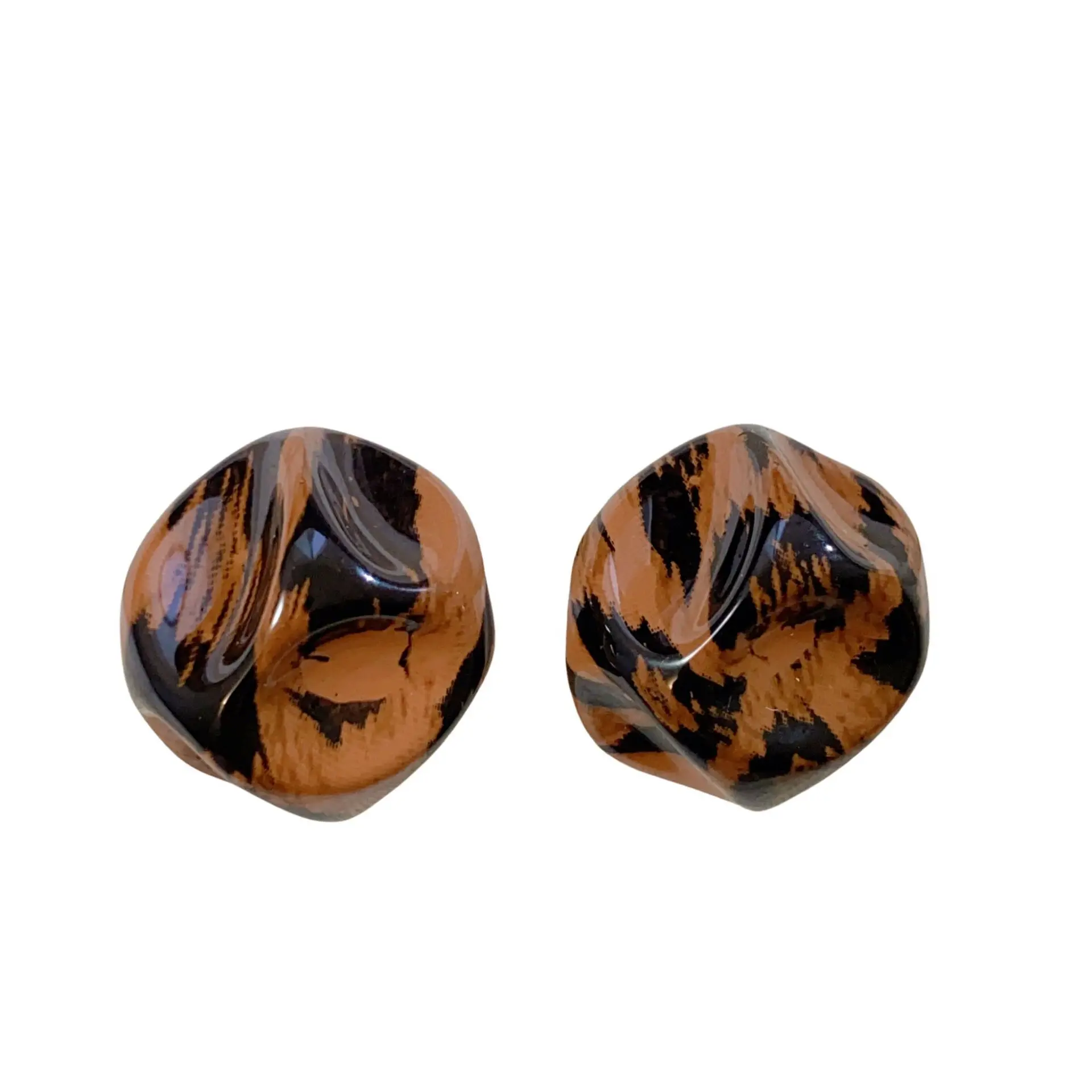LByzHan-pendientes de aro con estampado de leopardo chapados en oro, aretes de circonita multicolor de cobre y Metal para mujeres y niñas, joyería de fiesta