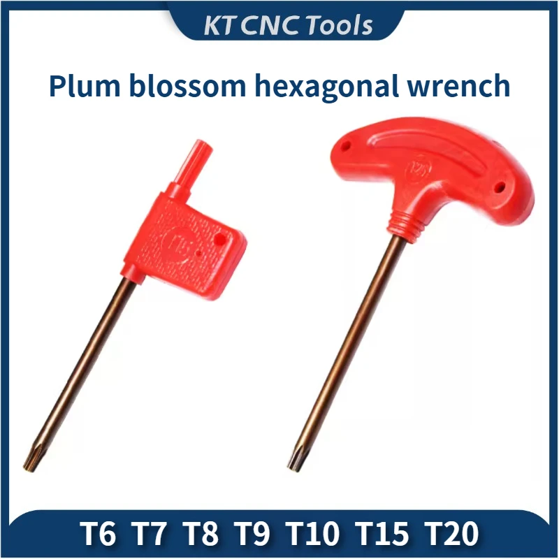 

T5 T6 T7 T8 T9 T10 T15 T20 Screw key red flag keys of clubs wrench Plum hexagonal wrench for cnc machine parts