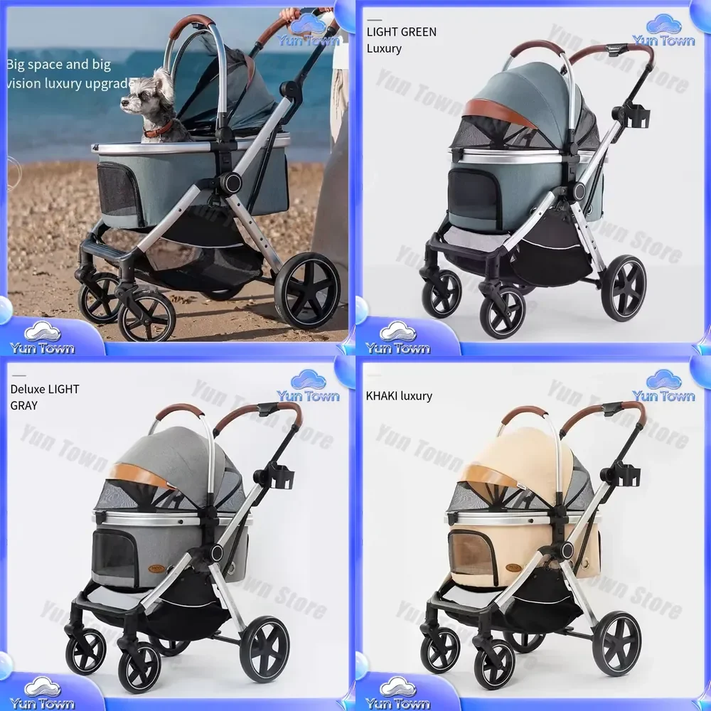2026 One-Click Foldable Pet Stroller for Dogs and Cats Lightweight Portable Pet Carrier for Outdoor Travel Mall Shopping Pet