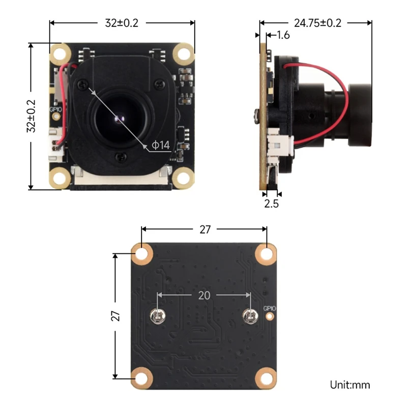 Telecamera IMX290-83 IR-CUT, sensore telecamera Starlight, fuoco fisso, 2MP, per Raspberry PI 4B/3B+ /3A+/Zero/Zero 2 W