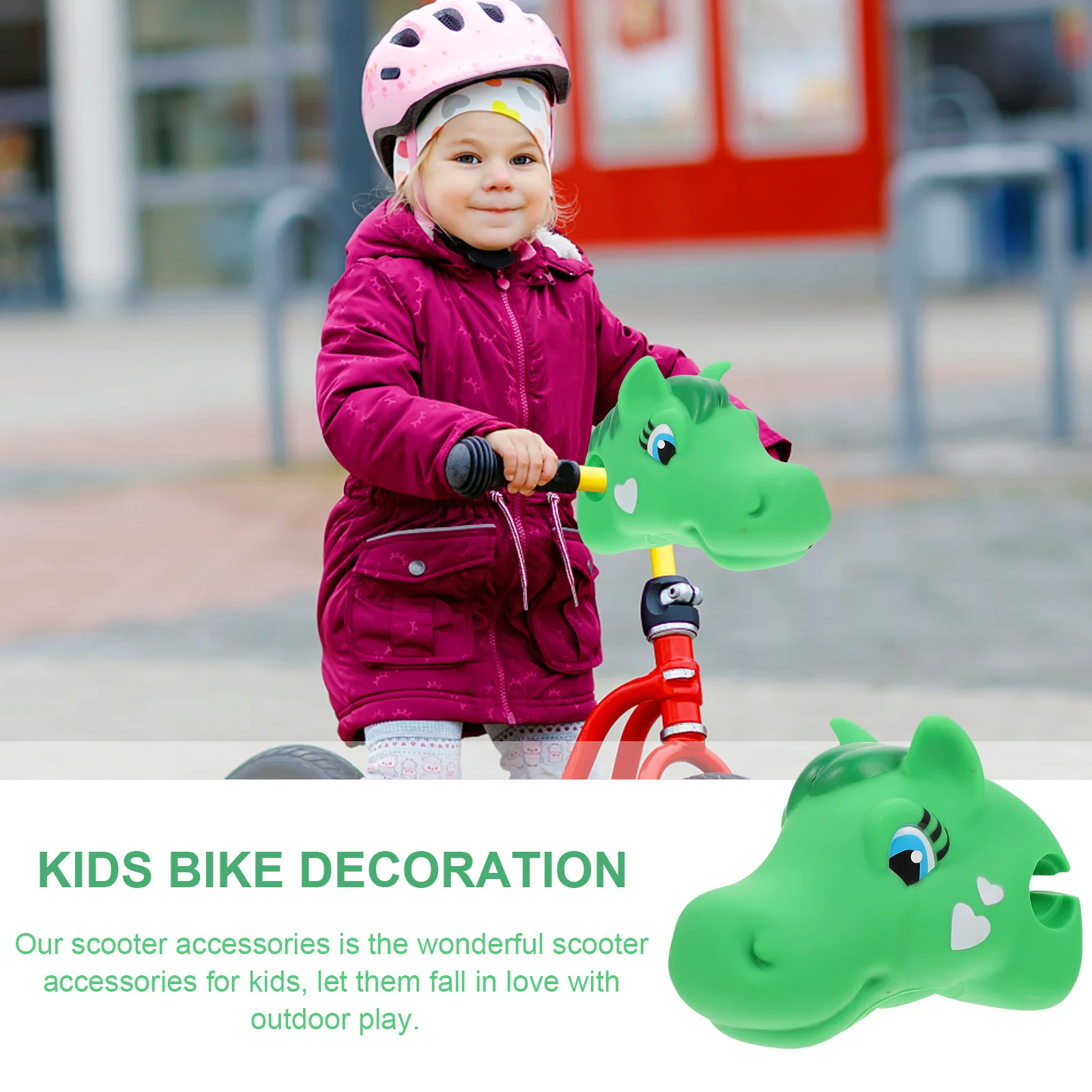 

1Pcs Creative Horse Head Bike Handlebar Adornment Easy Install Safe Silicone Children's Scooter Decoration Outdoor Play Ornament