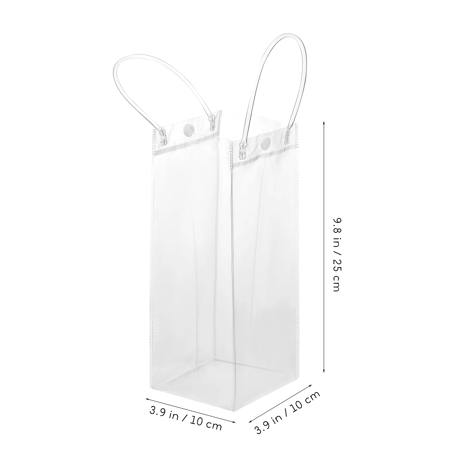 15 Pcs Vertical Style 10*25*10cm Gift Bags Small Clear for Gifts with Handles Reusable Tote Baby