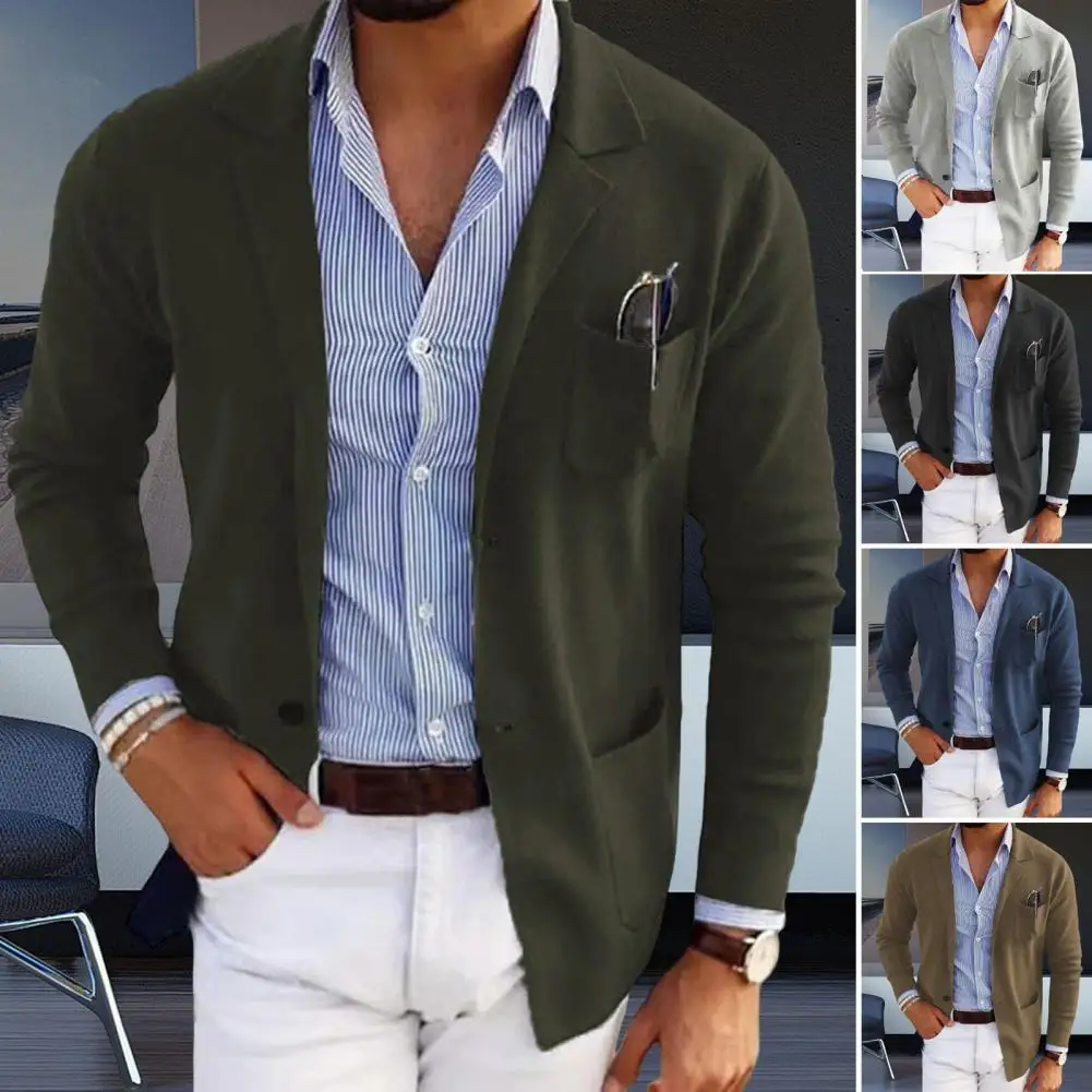 

﻿ Mens Business Dress Wedding Banquet Casual Suit Jacket Vintage Outerwear Slim Button Pocket Classic Suit Jackets Ropa Hombre