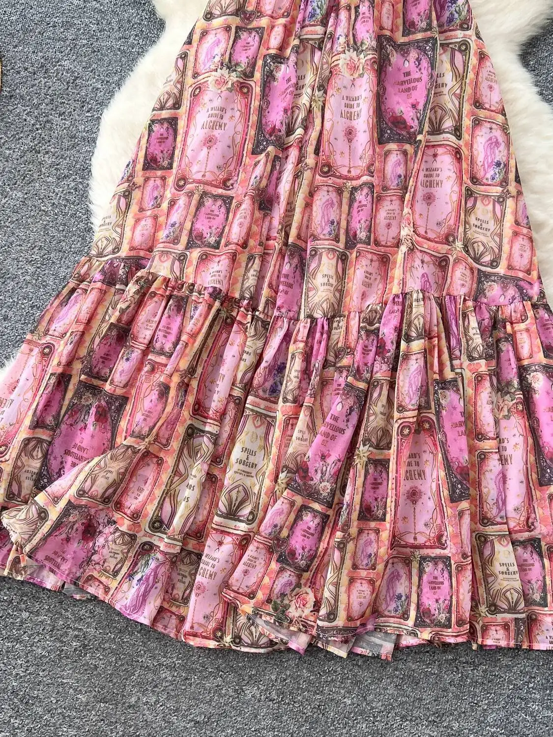 Women Sexy Hanging Neck Beach Dress Summer High Waist Ruffle Printed Long Dresses Ladies Vintage Chiffon Boho Long Robe Vestidos