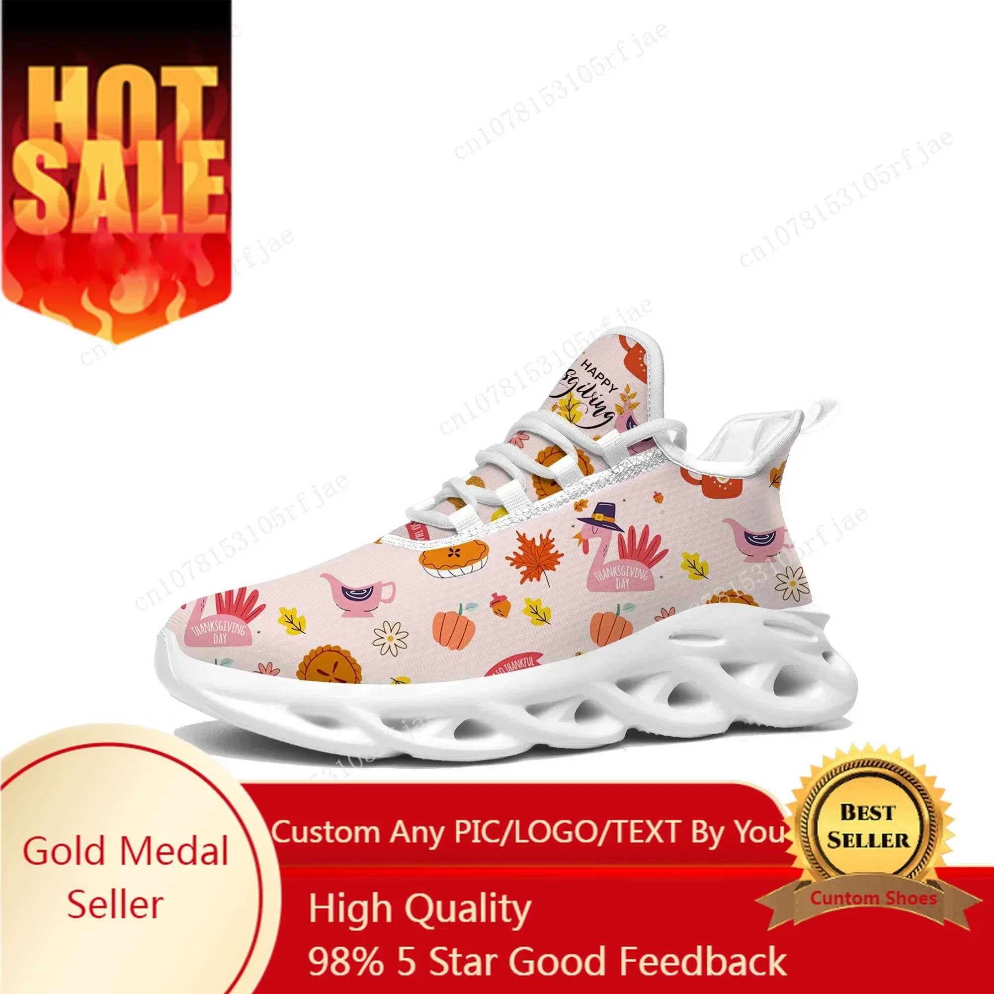 

Thanksgiving Day Festival Sneakers Mens Womens Sports Running Shoes Fashion Custom Built Lace Up Shoes