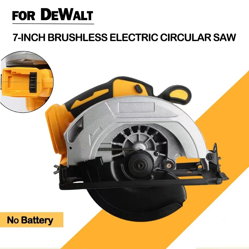 

7 Inch Brushless Electric Circular Saw Cordless High Power Board Cutting Machine Woodworking Power Tools Fit Dewalt 18V Battery