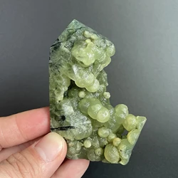 Natural Prehnite Quartz Rutilated Tower Point Home Decor Green Quartz Crystal Stone Obelisk Wand FengShui Gift Healing