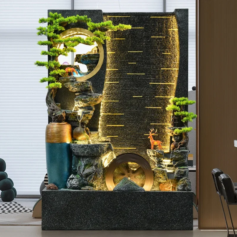 Water curtain wall rockery circulating water fountain