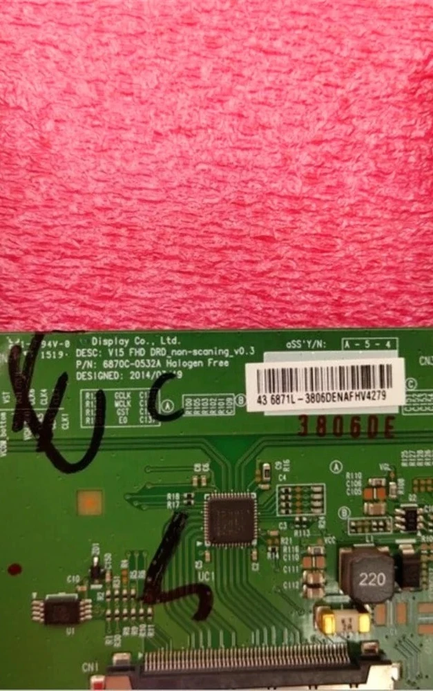 Tes asli yang baik untuk papan T-con untuk papan logika 43 inci V15 FHD DRD E8844194V-0 6870C-0532A