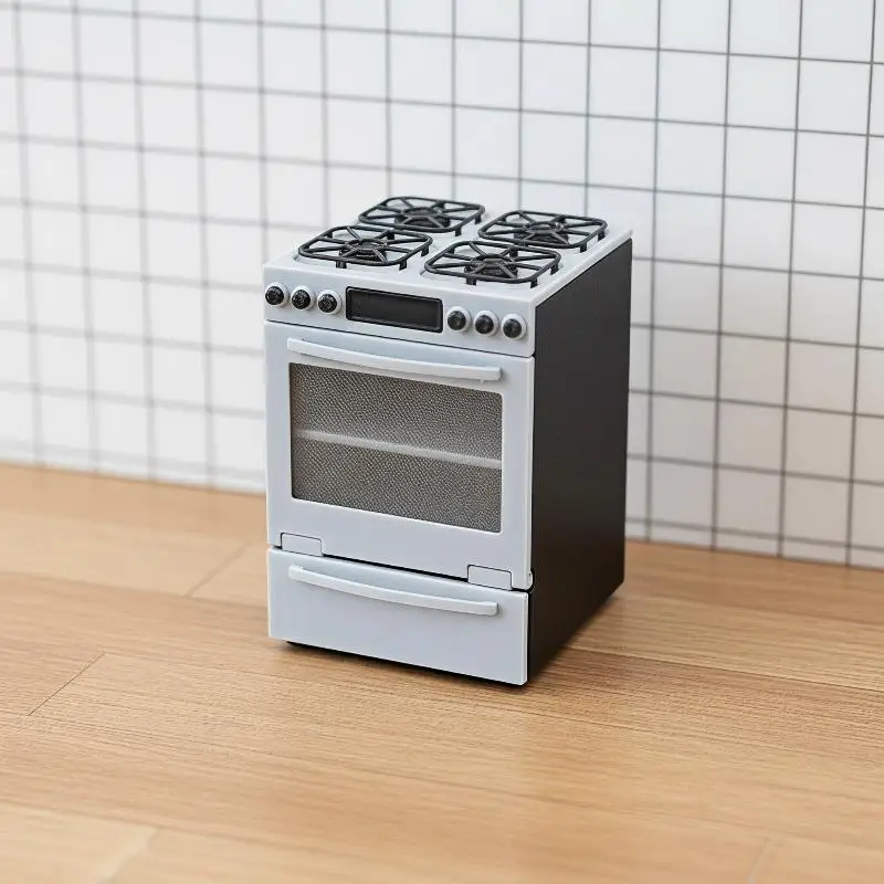 1/12 Scale Dollhouse Mini Gas Stove Oven High Detail Decor for Kitchen Scene Collectors Display DIY Diorama