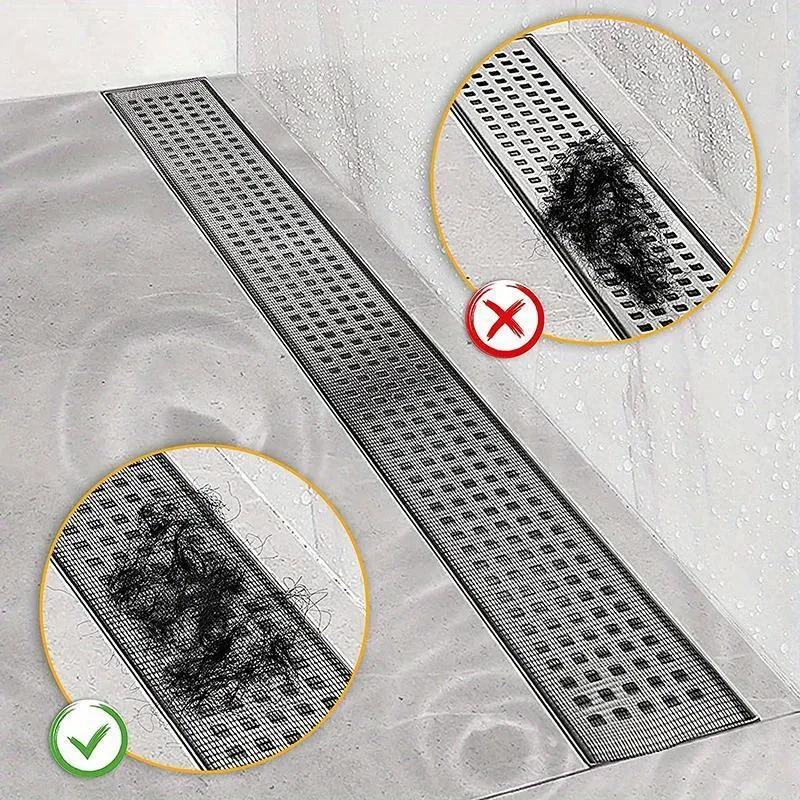 Shower Drain Hair Catcher Self-Adhesive,Disposable Mesh Sink Strainer Filter for Bathroom Floors Cutable,Waterproof,Mildew