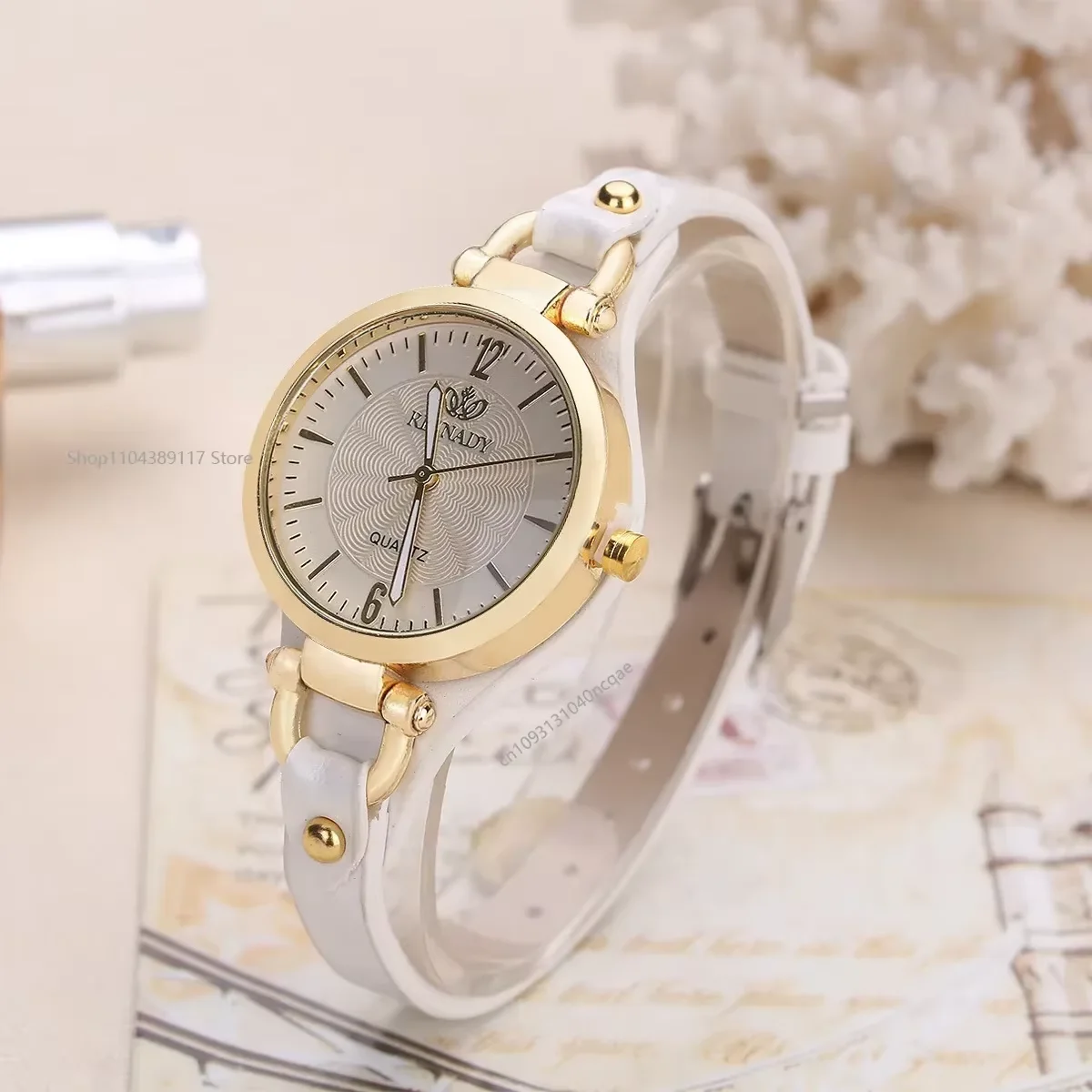 Women Casual Watches Round Dial Rivet PU Leather Strap Wristwatch Ladies Analog Quartz Watch Gift Fashion Luxury Wrist Watch