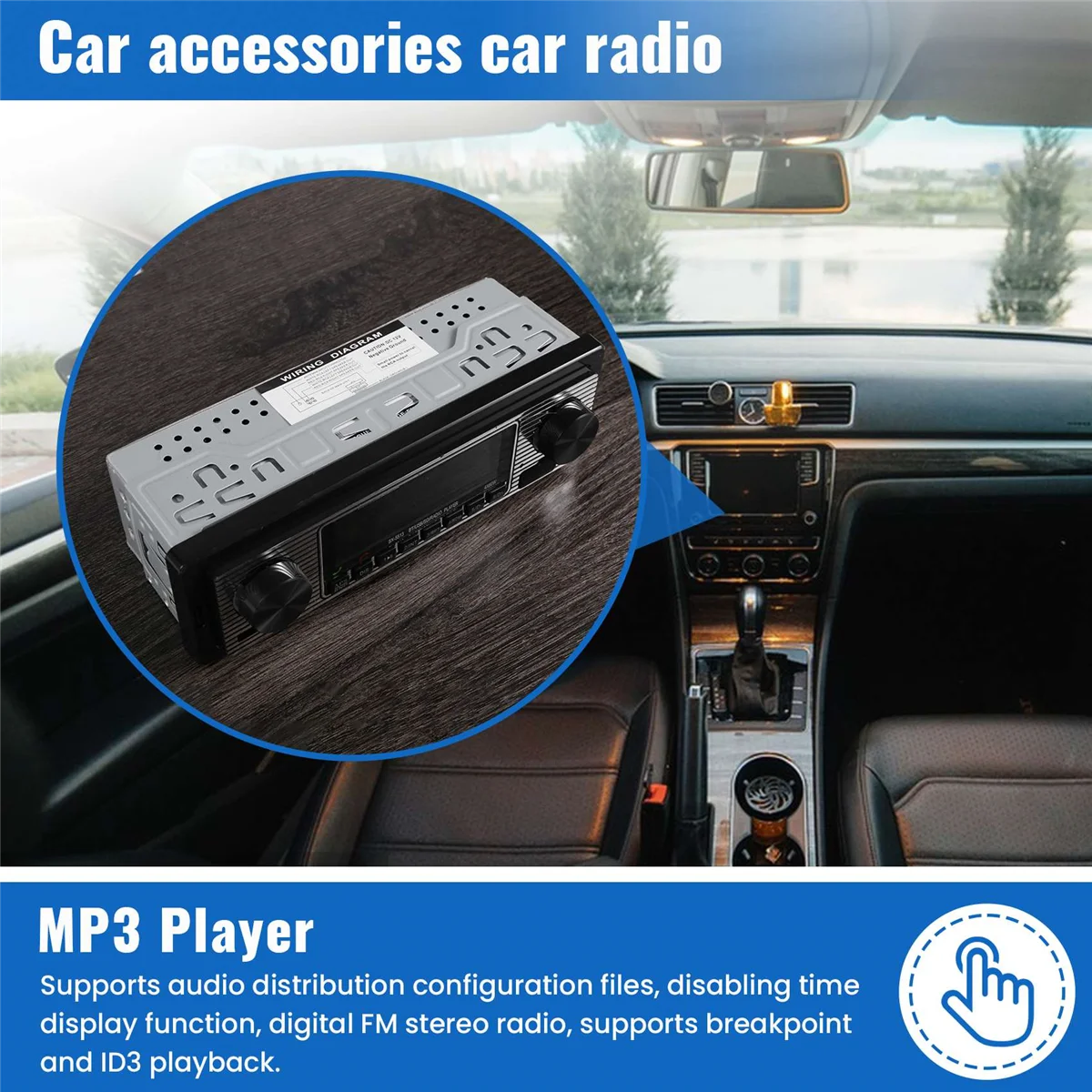 راديو سيارة بلوتوث عتيق ، مشغل MP3 ، ستيريو ، USB ، AUX ، صوت كلاسيكي