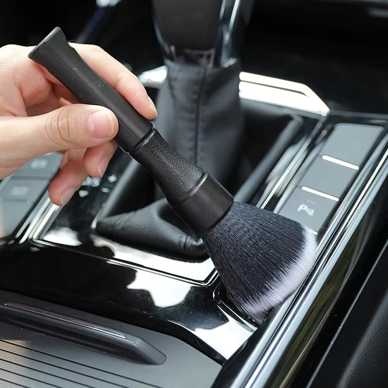 Ultra-Soft Car Detailing Brush Bristle Cleaning Brush Auto Dusting Brush Synthetic Boars Hair Brush Car Interior Cleaning Tool