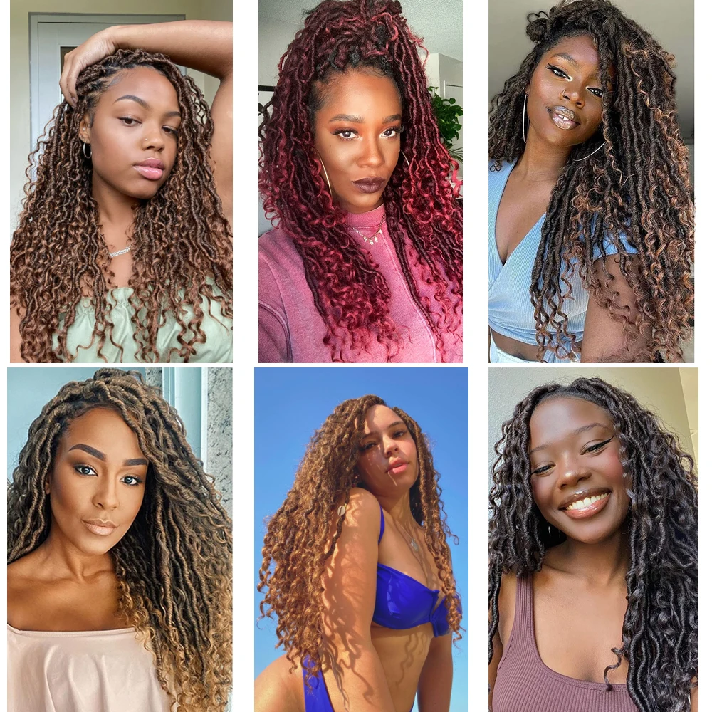 Goddess Faux Locs Crochet Hair Curly River Locs 26 Inches Long Braid Pre Looped Synthetic Braids Dreadlocks Hair Extensions SOKU image 6