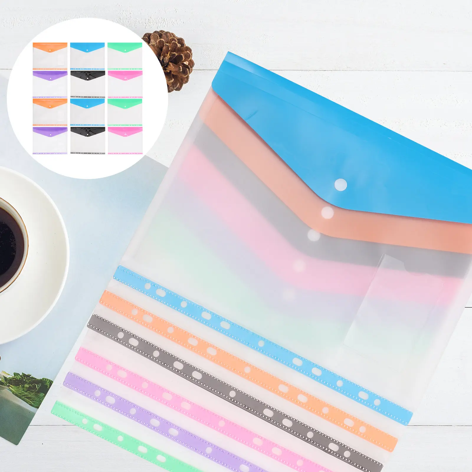 12pcs-document-bags-transparent-plastic-file-folder-organizer-document-pouches-snap-button-binder-pockets-office-storage-file