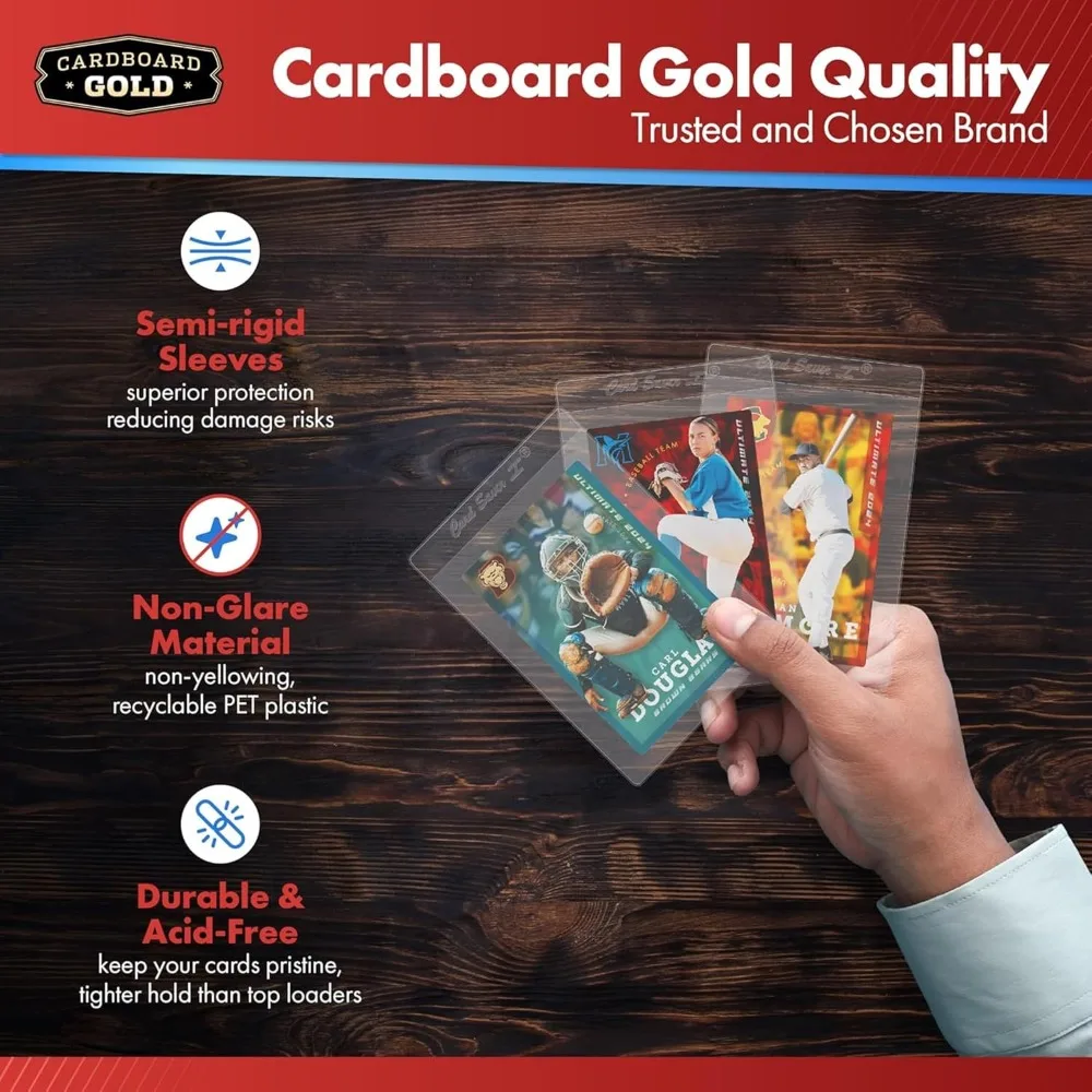 Cardboard Gold Card Saver 1 with Sleeves Semi Rigid Holders 1000 Count