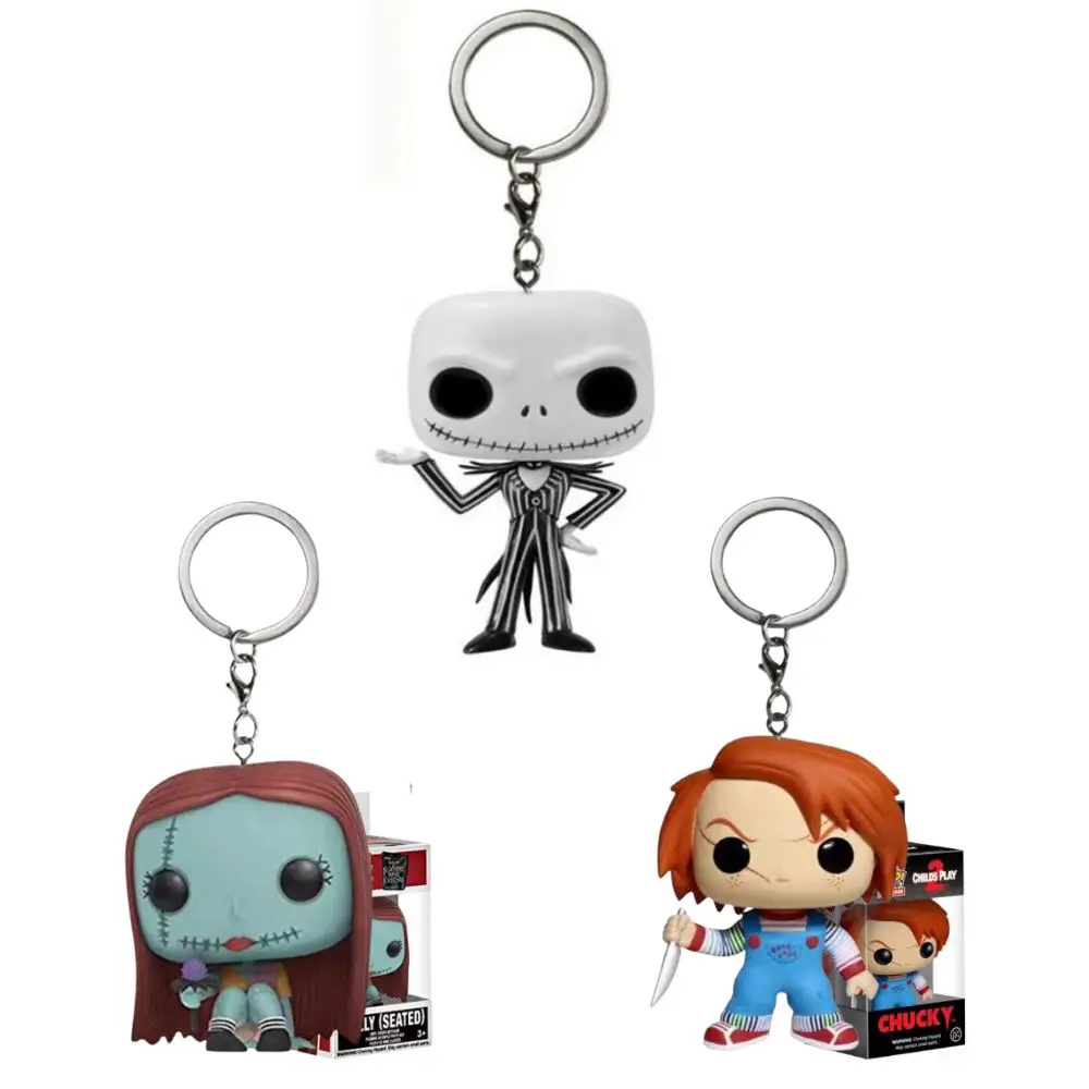 New Jack Skellington Keychain The Nightmare Before Christmas Pocket Keyring Action Figure Toys For Children