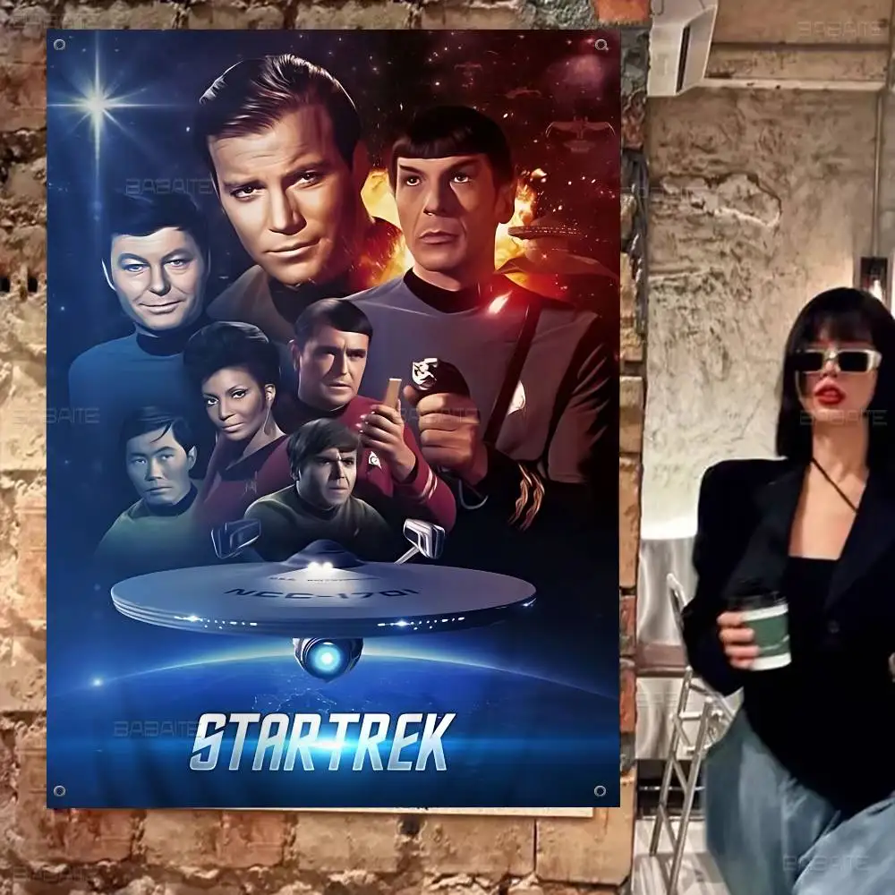 Popular S-Star T-Trek Movie Large Size Flags Printing Patterns Interesting Birthday Party Decorations Banner