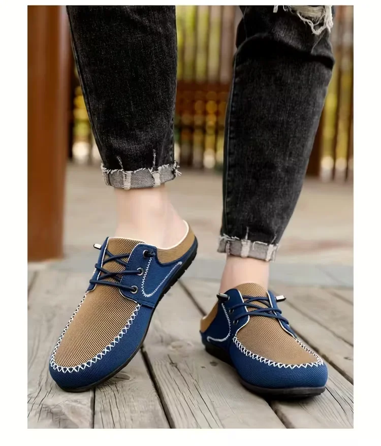 Lässige, atmungsaktive Mesh-Slip-On-Herrenschuhe ohne Absatz, Slip-On-Clogs, leichte, vielseitige Sommersandalen für den Außenbereich, bequeme Freizeit-Pantoletten mit weicher Sohle – Detail 10
